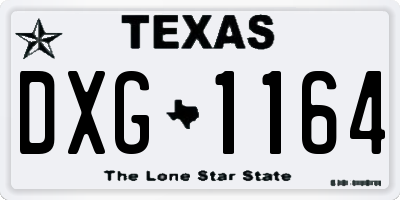 TX license plate DXG1164