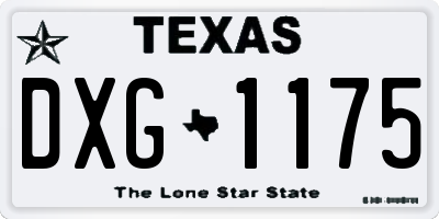 TX license plate DXG1175