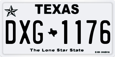 TX license plate DXG1176