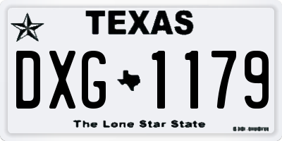 TX license plate DXG1179