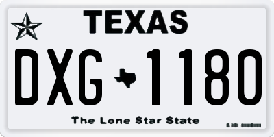TX license plate DXG1180