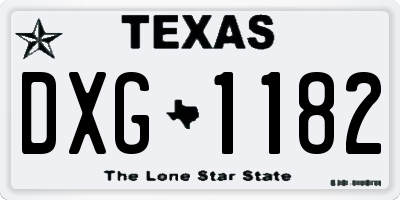 TX license plate DXG1182
