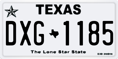 TX license plate DXG1185