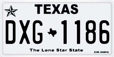 TX license plate DXG1186