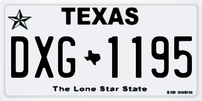 TX license plate DXG1195