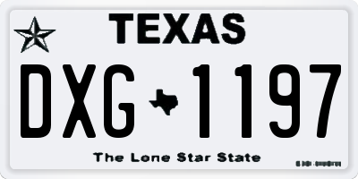 TX license plate DXG1197