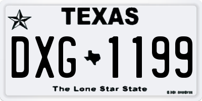 TX license plate DXG1199