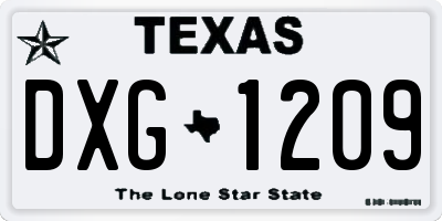 TX license plate DXG1209