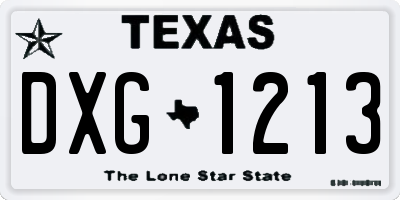 TX license plate DXG1213