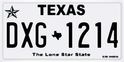 TX license plate DXG1214