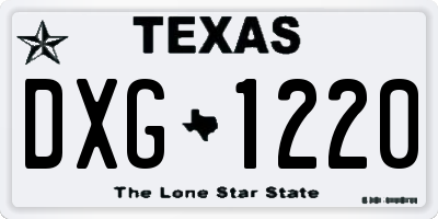 TX license plate DXG1220