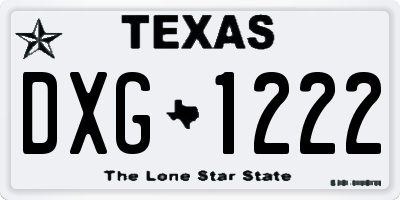 TX license plate DXG1222
