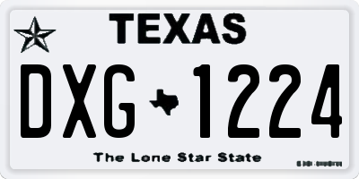 TX license plate DXG1224
