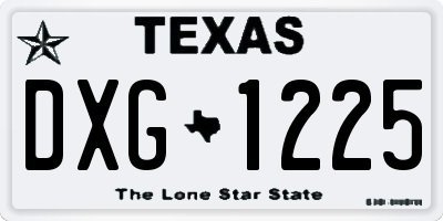 TX license plate DXG1225