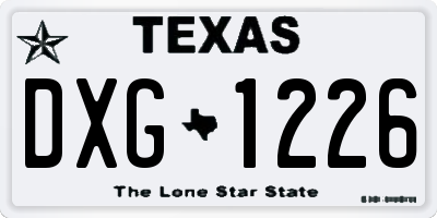 TX license plate DXG1226
