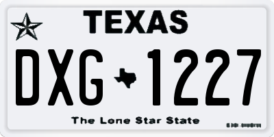 TX license plate DXG1227