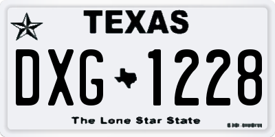 TX license plate DXG1228