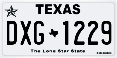 TX license plate DXG1229