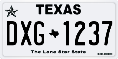 TX license plate DXG1237