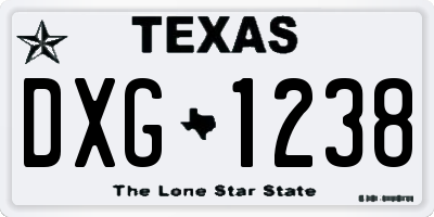 TX license plate DXG1238