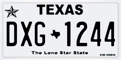 TX license plate DXG1244