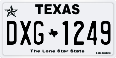 TX license plate DXG1249