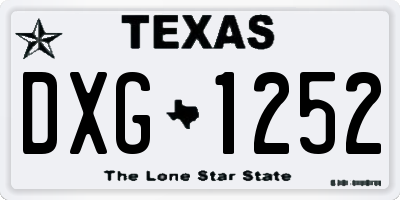 TX license plate DXG1252