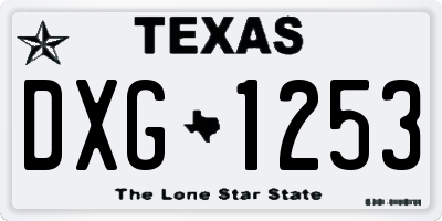 TX license plate DXG1253