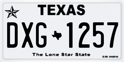 TX license plate DXG1257