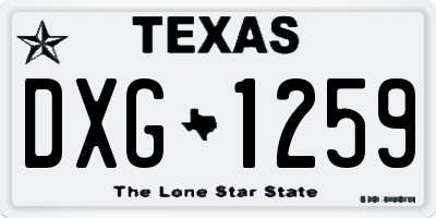 TX license plate DXG1259