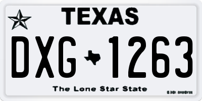 TX license plate DXG1263