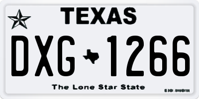 TX license plate DXG1266