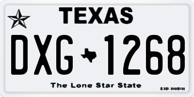TX license plate DXG1268