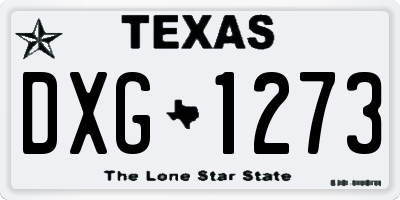 TX license plate DXG1273
