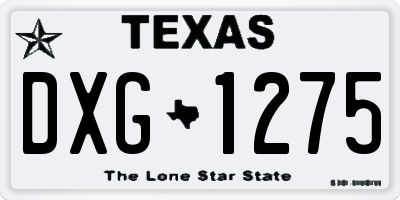 TX license plate DXG1275