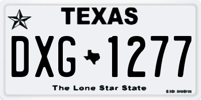 TX license plate DXG1277