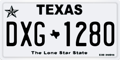 TX license plate DXG1280