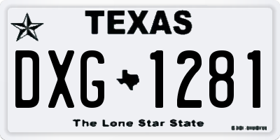 TX license plate DXG1281