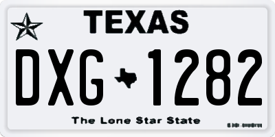 TX license plate DXG1282