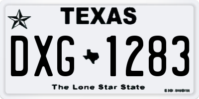 TX license plate DXG1283