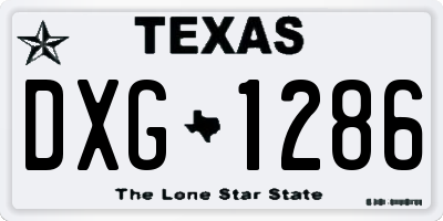TX license plate DXG1286