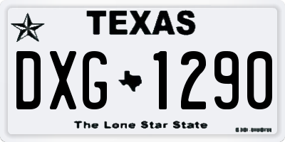 TX license plate DXG1290