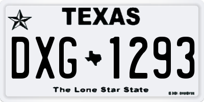 TX license plate DXG1293