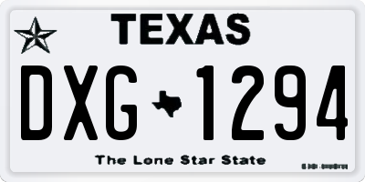 TX license plate DXG1294