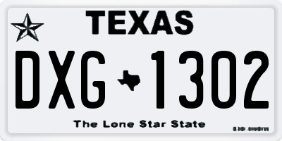 TX license plate DXG1302