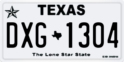 TX license plate DXG1304