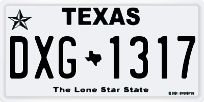 TX license plate DXG1317