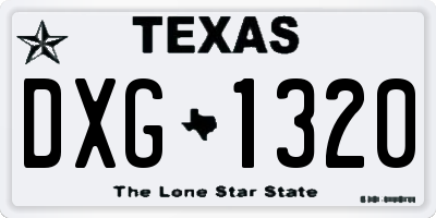 TX license plate DXG1320