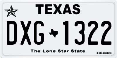 TX license plate DXG1322