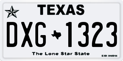 TX license plate DXG1323